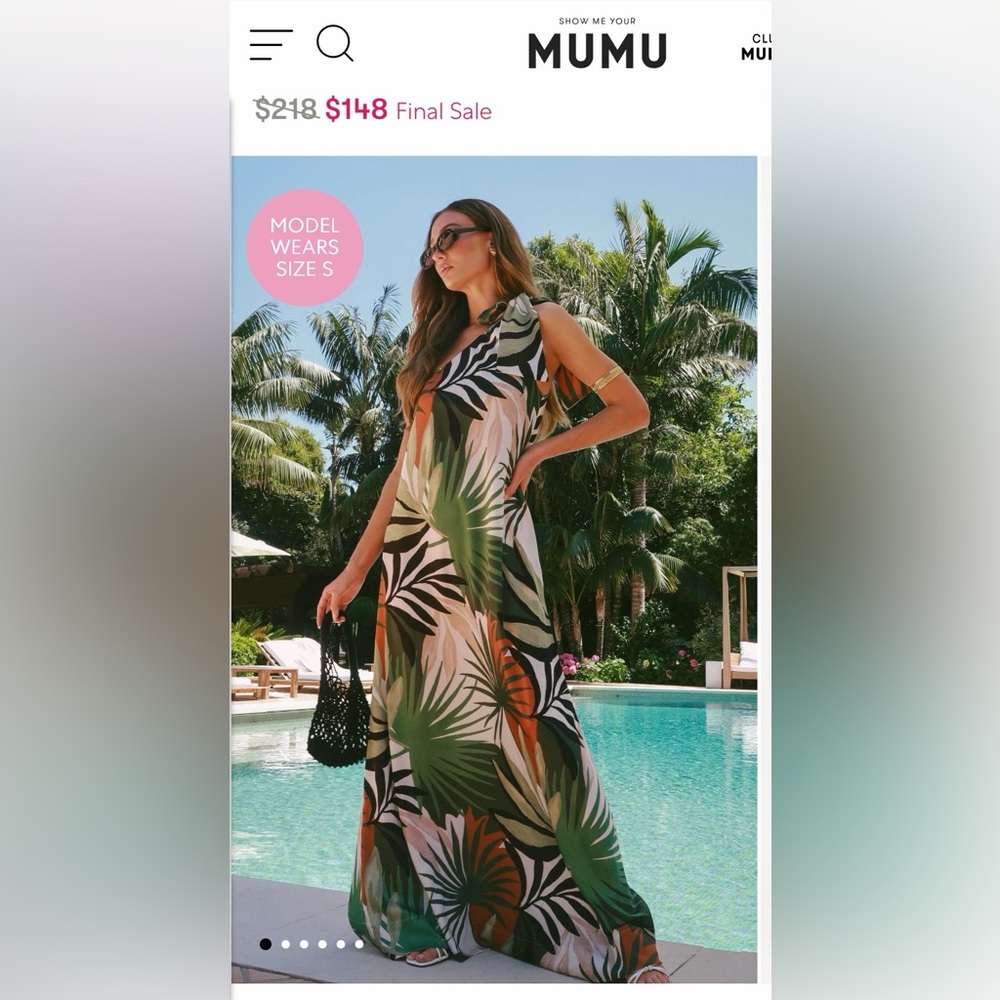 Show Me Your MuMu Tropical Leaf Maxi Dress